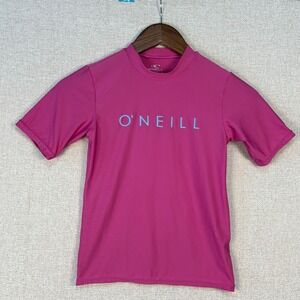O'Neill Kids Pink Short Sleeve Rash Guard Swim Shirt Size 8 5091